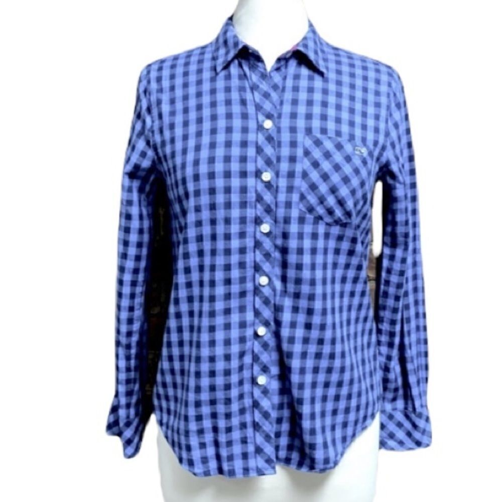 Vineyard Vines Cashmere Blend Blue Flannel Button Down Shirt